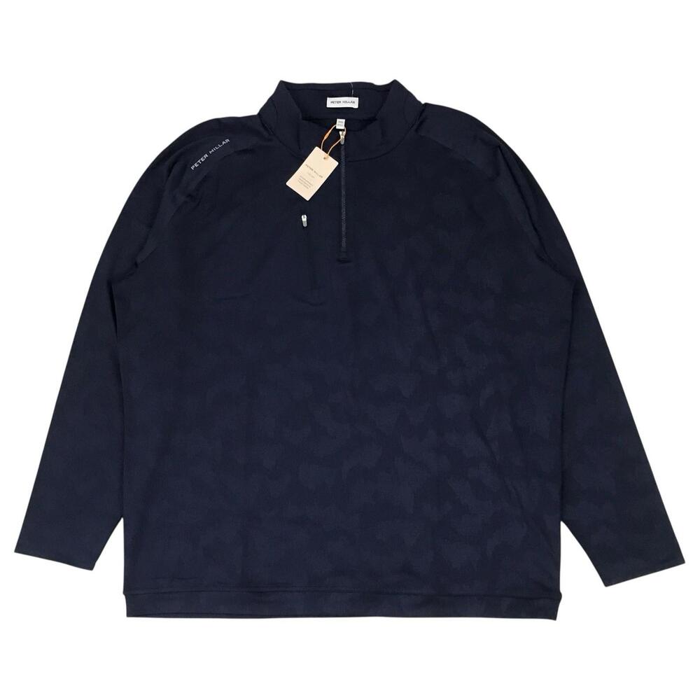 Peter Millar Windowpane Camo Performance 1/4 Zip … - image 1
